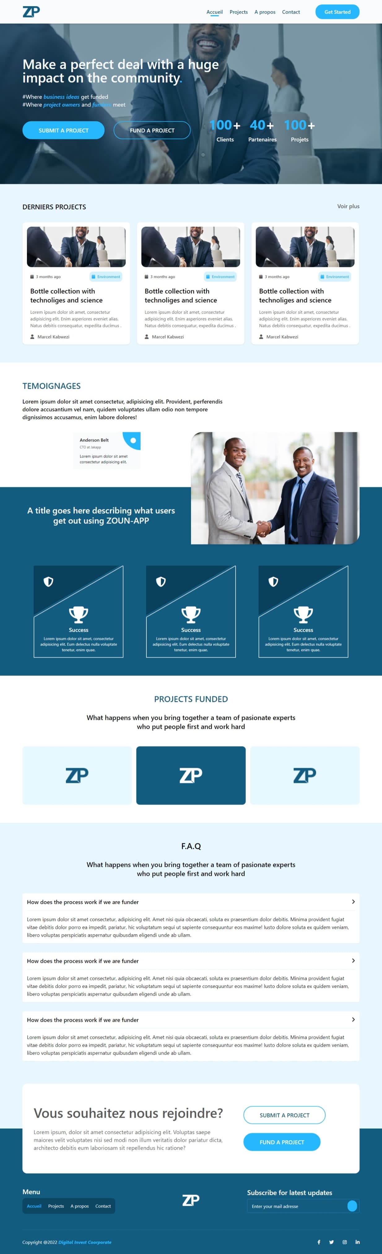 Digital Invest Corporate Web Development Project Zoun App