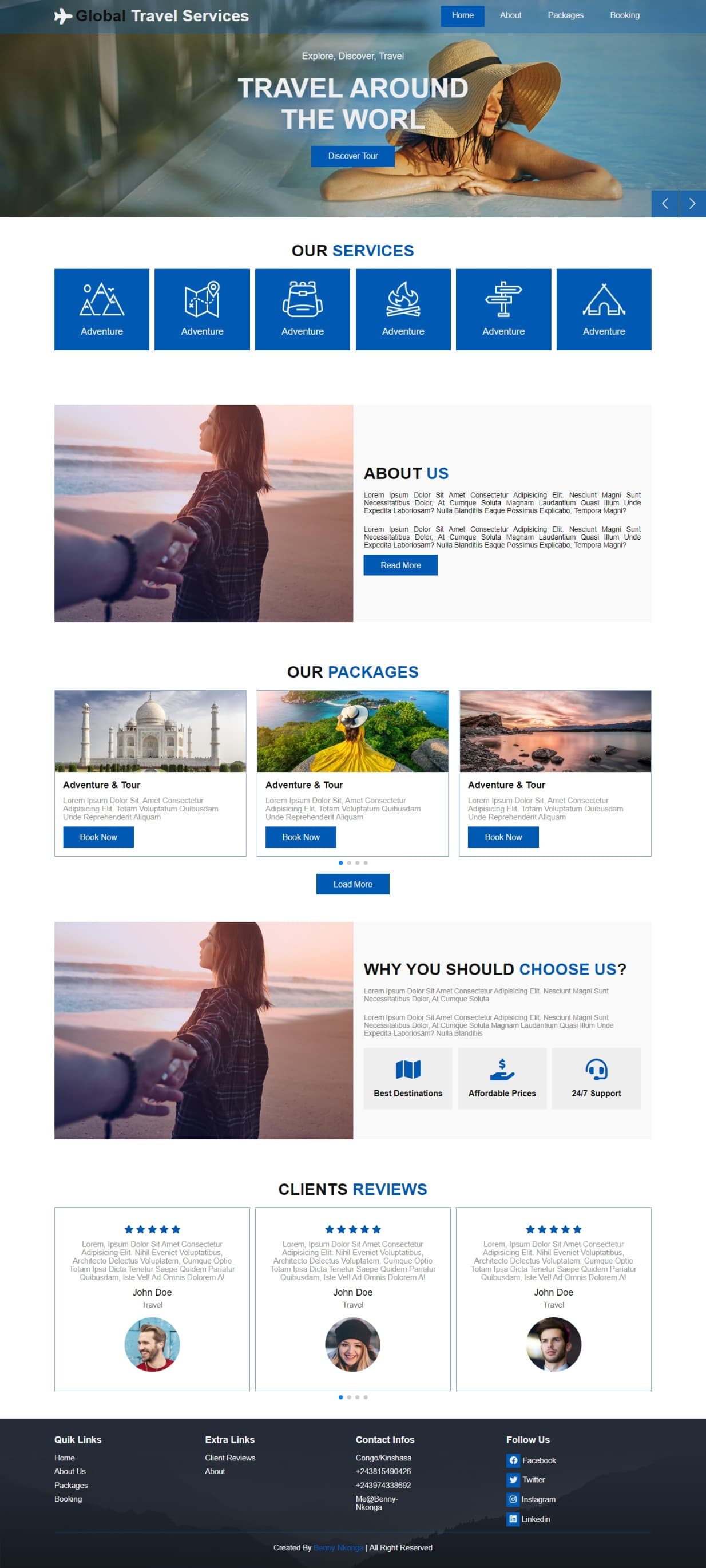 Digital Invest Corporate Web Development Project Global Travel Services